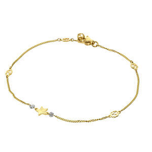 GUCCI 18k Gold Diamond Charm Bracelet